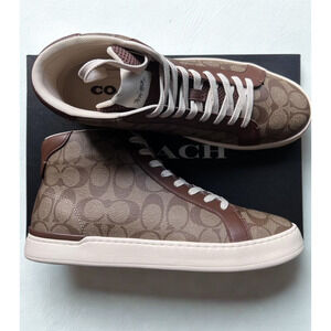 Coach Clip High Top Sneakers G5385 Khaki Saddle Men’s 11D NIB New in Box